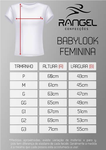 Tabela de Medidas Feminina